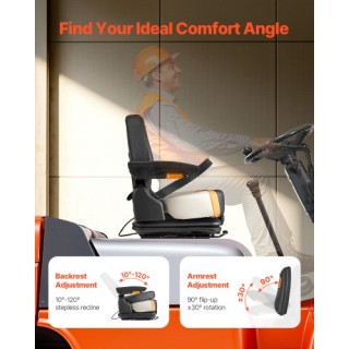VEVOR Πτυσσόμενο Κάθισμα Κλαρκ με Ανάρτηση και Ρυθμιζόμενη Πλάτη CC...