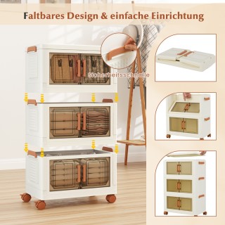 Costway Τροχήλατο Πρακτικό Σετ  Κουτιών Αποθήκευσης  JV12407WH