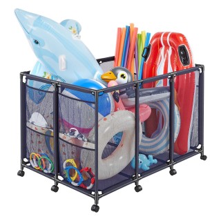 VEVOR Καλάθι Αποθήκευσης Πισίνας με Ρόδες 125 x 84 x 84 εκ. – Μεταλ...