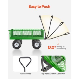 VEVOR Ατσάλινο Καρότσι Κήπου 900lbs Βαρέως Τύπου με Ρόδες 10in ZXHY...