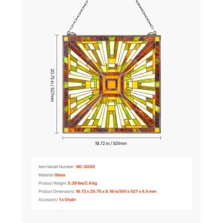 VEVOR Διακοσμητικό Κρεμαστό Παράθυρο Τίφανι 20x21 με Αλυσίδα ZXFXCS... VEVOR Διακοσμητικό Κρεμαστό Παράθυρο Τίφανι 20x21 με Αλυσίδα ZXFXCS...