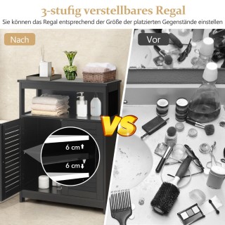 Costway Απλός και κομψός ντουλάπι μπάνιου με ρυθμιζόμενο ράφι και μ...