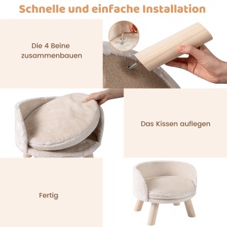 Costway Καναπές Σκύλου 33 x 42 x 42 cm με Στρογγυλό Μαξιλάρι και 4 ... Costway Καναπές Σκύλου 33 x 42 x 42 cm με Στρογγυλό Μαξιλάρι και 4 ...