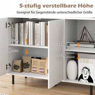 Κομψός Μπουφές με Ρυθμιζόμενα Ράφια και Μεταλλικά Πόδια 106 x 38 x ...