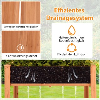 Costway Ξύλινη Υψηλή Ζαρντινιέρα με Σχάρα και Ράφι για Κήπο - Καφέ ... Costway Ξύλινη Υψηλή Ζαρντινιέρα με Σχάρα και Ράφι για Κήπο - Καφέ ...