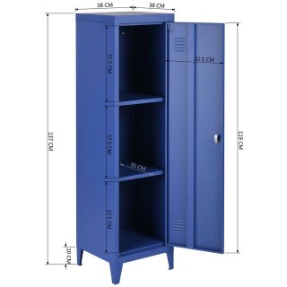 BAKAJI  Μεταλλικό ντουλάπι αποδυτηρίων με μία πόρτα και κλειδί, 3 δ...