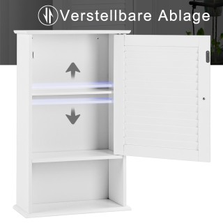 Costway Λευκός Κρεμαστός Ντουλάπι Μπάνιου με Ρυθμιζόμενα Ράφια και ... Costway Λευκός Κρεμαστός Ντουλάπι Μπάνιου με Ρυθμιζόμενα Ράφια και ...