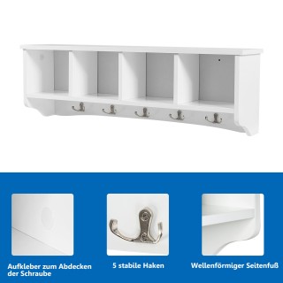 Costway Επιτοίχια ντουλάπα εισόδου με 4 μονάδες αποθήκευσης και 5 δ...