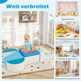 Costway Σετ 6 Μαλακά Κομμάτια Κάστρου με Αναρριχητικές Επιφάνειες σ...