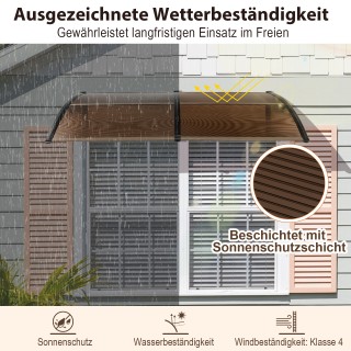 Costway Βεράντα Αλουμινίου 199 x 99 cm για Είσοδο Σπιτιού, Καμπύλο ...