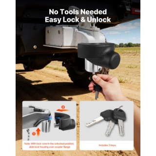 VEVOR Κλειδαριά κοτσαδόρου, Συμβατή με Ζεύκτη 58.7 χιλ., Αντικλεπτι... VEVOR Κλειδαριά κοτσαδόρου, Συμβατή με Ζεύκτη 58.7 χιλ., Αντικλεπτι...