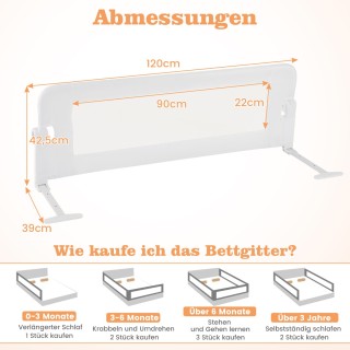 Costway Προστατευτικό Κάγκελο Κρεβατιού για Παιδιά με Πτυσσόμενο Σχ... Costway Προστατευτικό Κάγκελο Κρεβατιού για Παιδιά με Πτυσσόμενο Σχ...