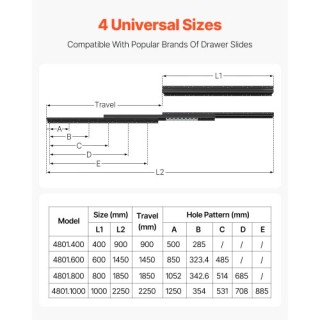 VEVOR Συρόμενοι Οδηγοί Συρταριών 32 Υποσκαφής για Ντουλάπι Σκάλας, ... VEVOR Συρόμενοι Οδηγοί Συρταριών 32 Υποσκαφής για Ντουλάπι Σκάλας, ...