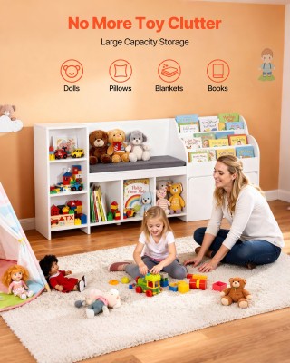 VEVOR Παιδική Γωνιά Ανάγνωσης: Ξύλινος Πάγκος Αποθήκευσης με Πλάτη ... VEVOR Παιδική Γωνιά Ανάγνωσης: Ξύλινος Πάγκος Αποθήκευσης με Πλάτη ...