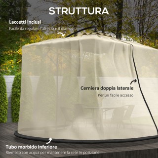 Outsunny Κουνουπιέρα για Ομπρέλα 3x2.3 m Ρυθμιζόμενη με Πυκνό Δίχτυ...