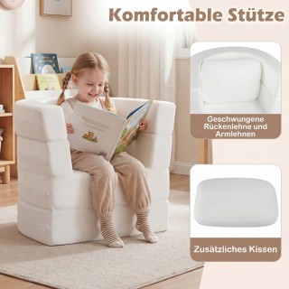 Costway Παιδικός καναπές-κρεβάτι 3 σε 1, πτυσσόμενος, με μαλακή αφρ... Costway Παιδικός καναπές-κρεβάτι 3 σε 1, πτυσσόμενος, με μαλακή αφρ...