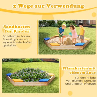Costway Ξύλινη Παιδικό Αμμοδόχος με Συνδυασμό Φυτοδοχείου  140 x 12...