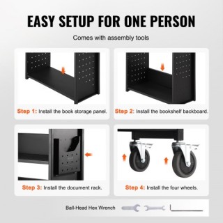 Καρότσι Βιβλίων VEVOR 150kg 790 x 385 x 1250 mm, Μαύρο LXTSGTCHS3... Καρότσι Βιβλίων VEVOR 150kg 790 x 385 x 1250 mm, Μαύρο LXTSGTCHS3...