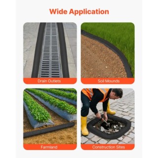 VEVOR Σετ 4 Αποστραγγιστικά Κάλτσας Ιζημάτων 5in x 10ft για Έλεγχο ...