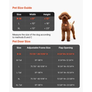 VEVOR Πόρτα Κατοικίδιου για Συρόμενη Γυάλινη Πόρτα, Ρυθμιζόμενο Ύψο...