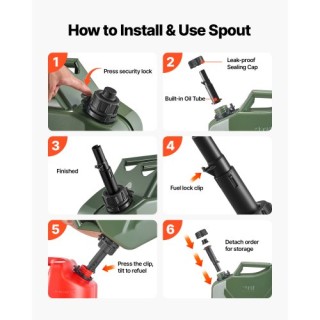 VEVOR Δοχείο Καυσίμου Μεταλλικό 20L με Στόμιο & Χειρολαβή, Πράσινο,... VEVOR Δοχείο Καυσίμου Μεταλλικό 20L με Στόμιο & Χειρολαβή, Πράσινο,...