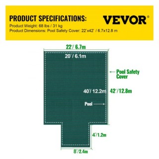 Κάλυμμα Ασφαλείας Πισίνας VEVOR για 20x40ft Ορθογώνιες Πισίνες, Πρά... Κάλυμμα Ασφαλείας Πισίνας VEVOR για 20x40ft Ορθογώνιες Πισίνες, Πρά...