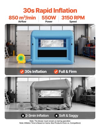 VEVOR Φουσκωτός Θάλαμος Βαφής 3x2.5x2.5m με Ισχυρό Φυσητήρα για Ποδ... VEVOR Φουσκωτός Θάλαμος Βαφής 3x2.5x2.5m με Ισχυρό Φυσητήρα για Ποδ...
