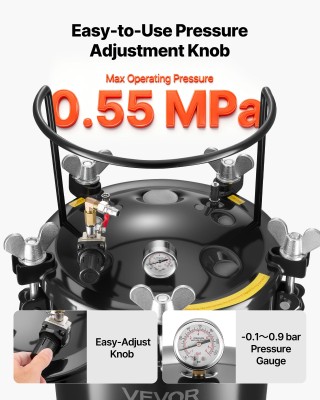 VEVOR Δοχείο Πίεσης Βαφής 40L με Τρεις Συνδέσμους Ταχείας Σύνδεσης ... VEVOR Δοχείο Πίεσης Βαφής 40L με Τρεις Συνδέσμους Ταχείας Σύνδεσης ...