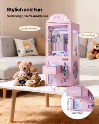 VEVOR Ροζ Μηχανή Γερανού Παιχνιδιών με Φώτα & Ήχους ZXWWJFSZXZJK3BE... VEVOR Ροζ Μηχανή Γερανού Παιχνιδιών με Φώτα & Ήχους ZXWWJFSZXZJK3BE...