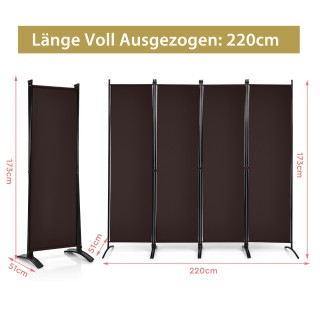 Πτυσσόμενος Διαχωριστής Χώρου 173 εκ. Ύψος με Καφέ Ατσάλινο Πλαίσιο... Πτυσσόμενος Διαχωριστής Χώρου 173 εκ. Ύψος με Καφέ Ατσάλινο Πλαίσιο...