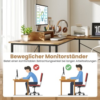 Costway Γραφείο Υπολογιστή σε Σχήμα L, Μετατρέψιμο Γωνιακό Γραφείο ...