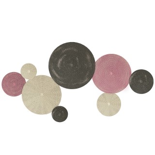 HOMCOM Τέχνη Τοίχου με 8 Δίσκους 3D από Μέταλλο, 110x7x58 εκ., σε χ...