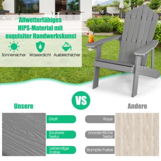 Costway Καρέκλα Κήπου Adirondack με Θήκη Ποτηριού Ανοιχτό Γκρι NP10... Costway Καρέκλα Κήπου Adirondack με Θήκη Ποτηριού Ανοιχτό Γκρι NP10...