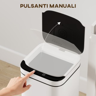 HOMCOM Κάδος Απορριμμάτων 13L με Αισθητήρα και Χώρο για Αποσμητικά,... HOMCOM Κάδος Απορριμμάτων 13L με Αισθητήρα και Χώρο για Αποσμητικά,...