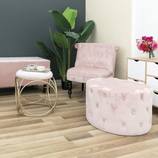 Galileo  Σετ 2 τμχ  Πολυθρόνα σαλονιού σε ροζ απαλό χρώμα από ύφασμ...