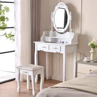 Shally Dogan Τουαλέτα Trucco Elena με Καθρέφτη και Σκαμπό Φώτα Led... Shally Dogan Τουαλέτα Trucco Elena με Καθρέφτη και Σκαμπό Φώτα Led...