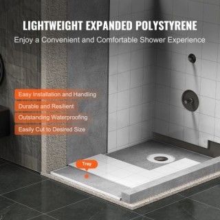 Σετ Ντουζιέρας VEVOR με Αποχέτευση 160mm, 1524x965mm  LYAZDB6038YCZ...