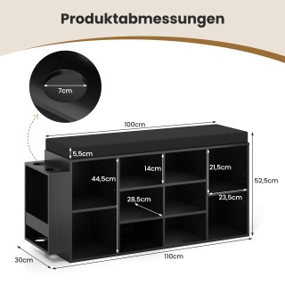 Costway Μαύρο Παγκάκι Παπουτσιών με Θήκη Ομπρέλας & Επενδεδυμένο Κά... Costway Μαύρο Παγκάκι Παπουτσιών με Θήκη Ομπρέλας & Επενδεδυμένο Κά...