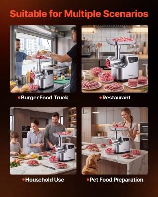 VEVOR Ηλεκτρικός Κρεατομύλος #8 700W 2,3 kg/λεπτό με 3 Δίσκους Άλεσ...