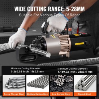 VEVOR  Ηλεκτρικός Υδραυλικός Κοπτήρας Οπλισμού 2000W έως 28mm GJQDJ...