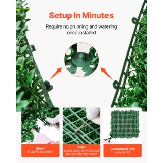 VEVOR Τεχνητά Πάνελ Γρασιδιού 3D 8 Τεμάχια 20x20 ίντσες για Διακόσμ...