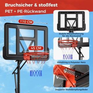 Costway Ρυθμιζόμενη σε Ύψος Μπασκέτα με Στατό & 2 Ρόδες & Σάκο Βαρώ... Costway Ρυθμιζόμενη σε Ύψος Μπασκέτα με Στατό & 2 Ρόδες & Σάκο Βαρώ...