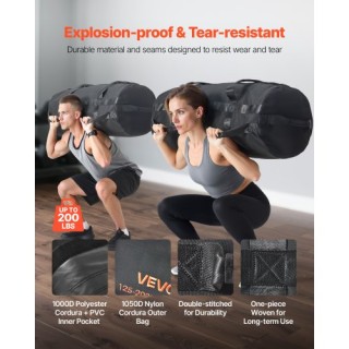 VEVOR Τσάντα Άμμου Γυμναστικής Βαρέως Τύπου για CrossFit και Προπόν...