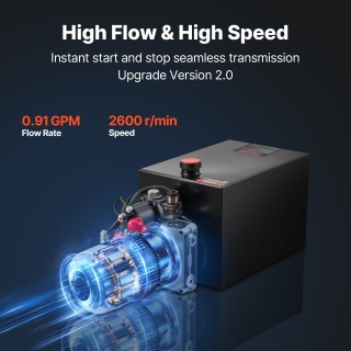 VEVOR 10L Μονή Δράση Υδραυλική Αντλία DC 12V με Μέγιστη Πίεση 22 MP...