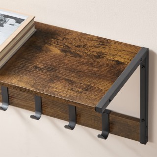 VASAGLE Σετ 2 Ράφια Τοίχου Rustin Brown με Αποσπώμενους Γάντζους 50...