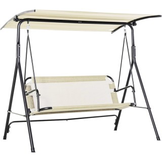 BAKAJI Κούνια Κήπου 3 Θέσεων με Ρυθμιζόμενο Σκίαστρο 172x110x155 cm...