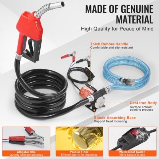 VEVOR  Αντλία Μεταφοράς Καυσίμου 12V 8 GPM 1/5 HP με Αυτόματο Ακροφ...