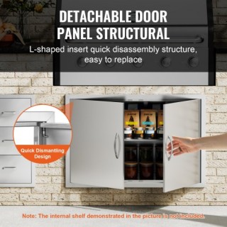 Πόρτα BBQ VEVOR 915x610mm Ανοξείδωτη Διπλή για Εξωτερική Κουζίνα  S...