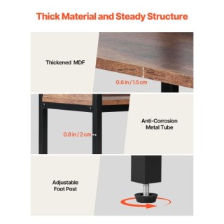 VEVOR Γωνιακή Βιβλιοθήκη 5 Επιπέδων 75 x 73.4 x 166.1 cm με Μεταλλι...