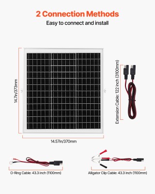 VEVOR Φορτιστής Μπαταρίας 20W 12V Ηλιακού Πάνελ με MPPT και Ρυθμιζό...